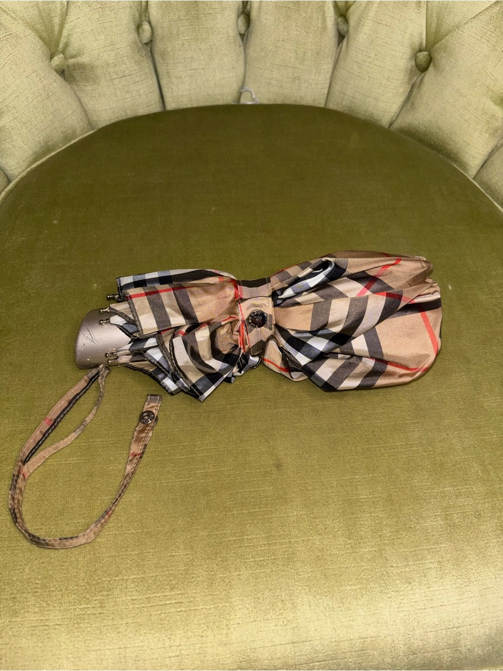BURBERRY Check Pattern Folding+Unfolding automatic Umbrella Compact